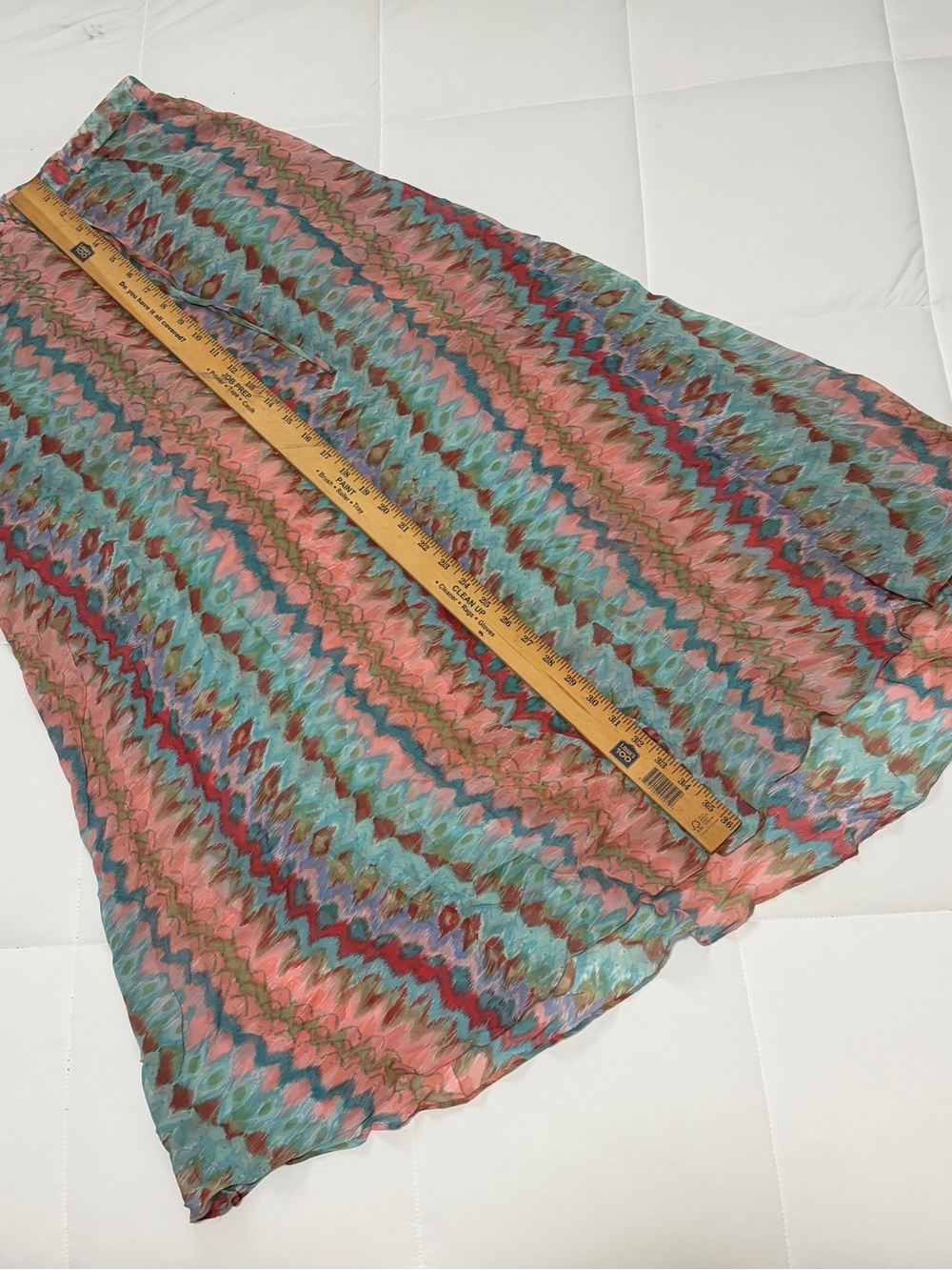 Haute Hippie Multicolor Ikat/chevron silk chiffon skirt